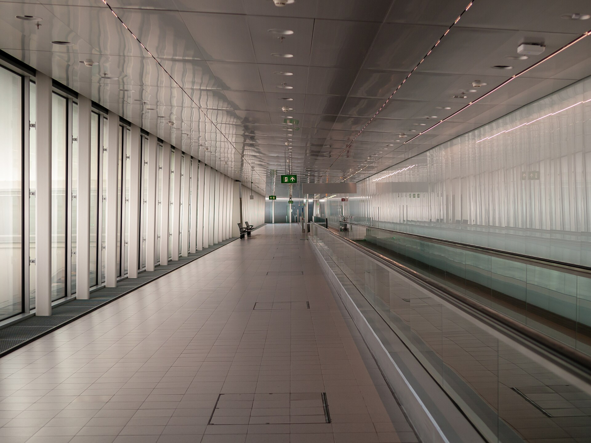 An arrivals concourse at Amsterdam Airport Schiphol.