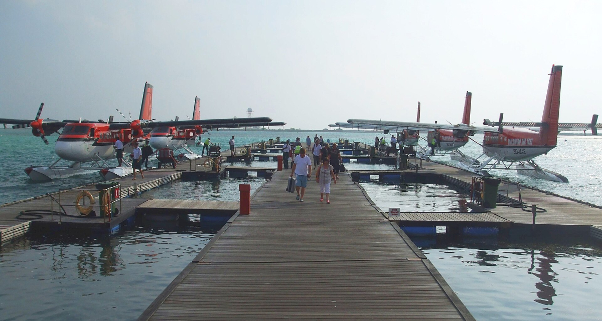 Twin Otter seaplanes at the Malé seaplane terminal Twin Otter seaplanes at the Malé seaplane terminal