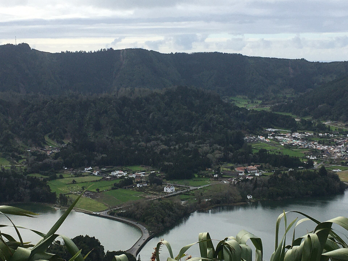 Lake and wooded crater slopes at Sete Cidades