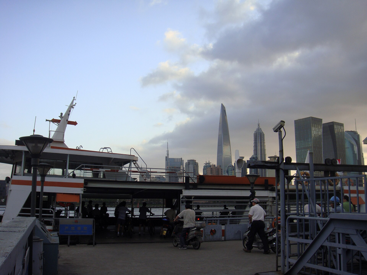 A ferry crossing the Huangpu River A ferry crossing the Huangpu River