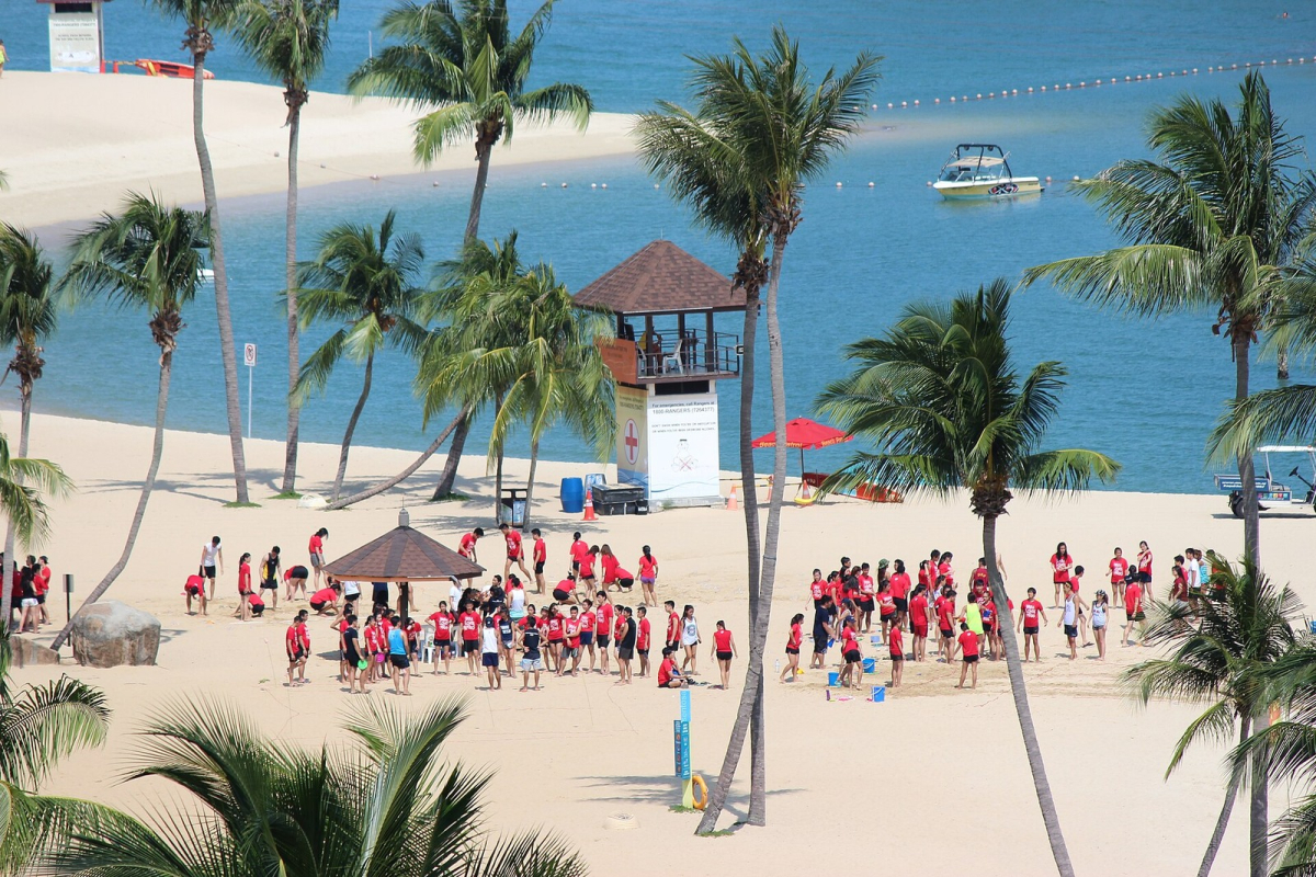Siloso Beach on Sentosa.