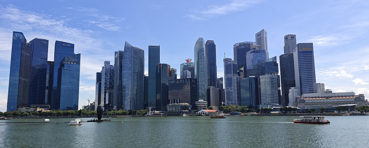 Singapore’s central skyline seen from the Marina Bay area