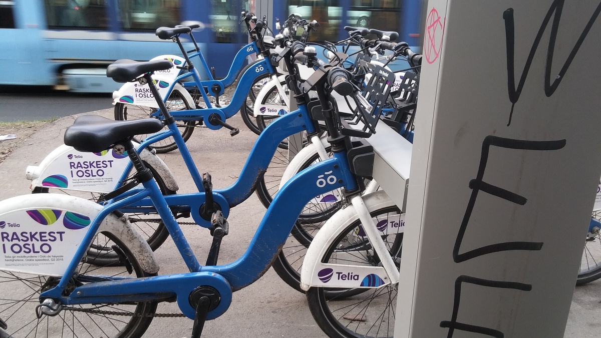 Oslo shared bicycles; check current rental and road rules.