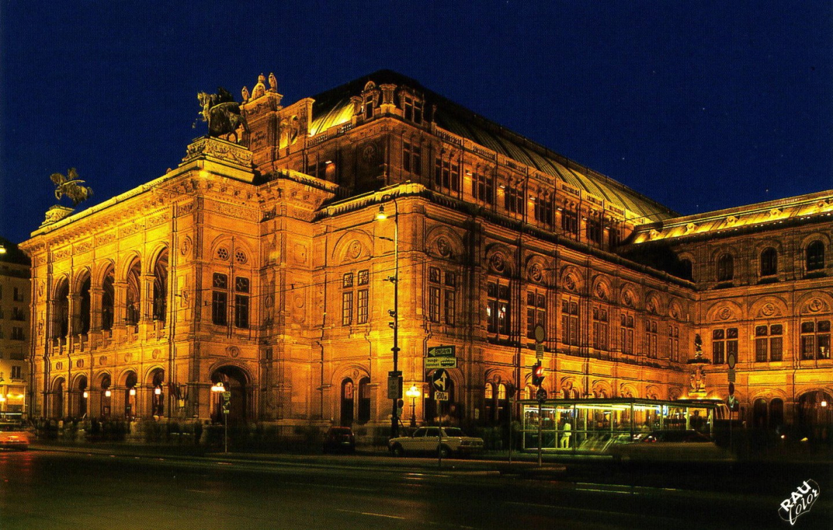 The illuminated Vienna State Opera at night The illuminated Vienna State Opera at night