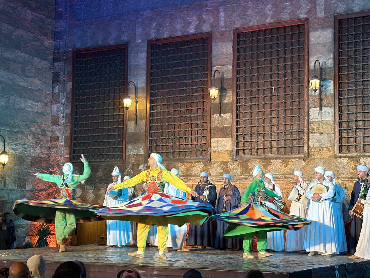 Tanoura performers on stage at the Al Ghouri cultural centre in Cairo Tanoura performers on stage at the Al Ghouri cultural centre in Cairo