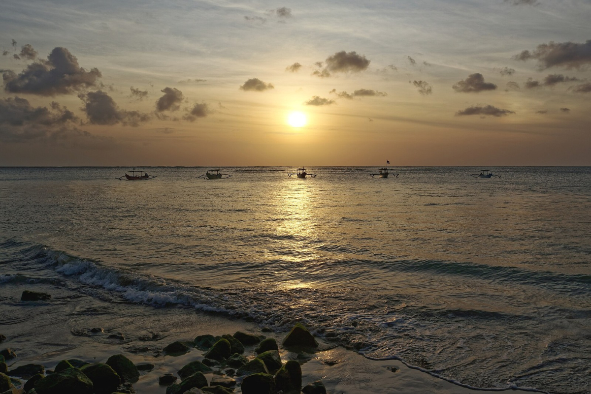 Sunset on the coast at Kuta. Sunset on the coast at Kuta