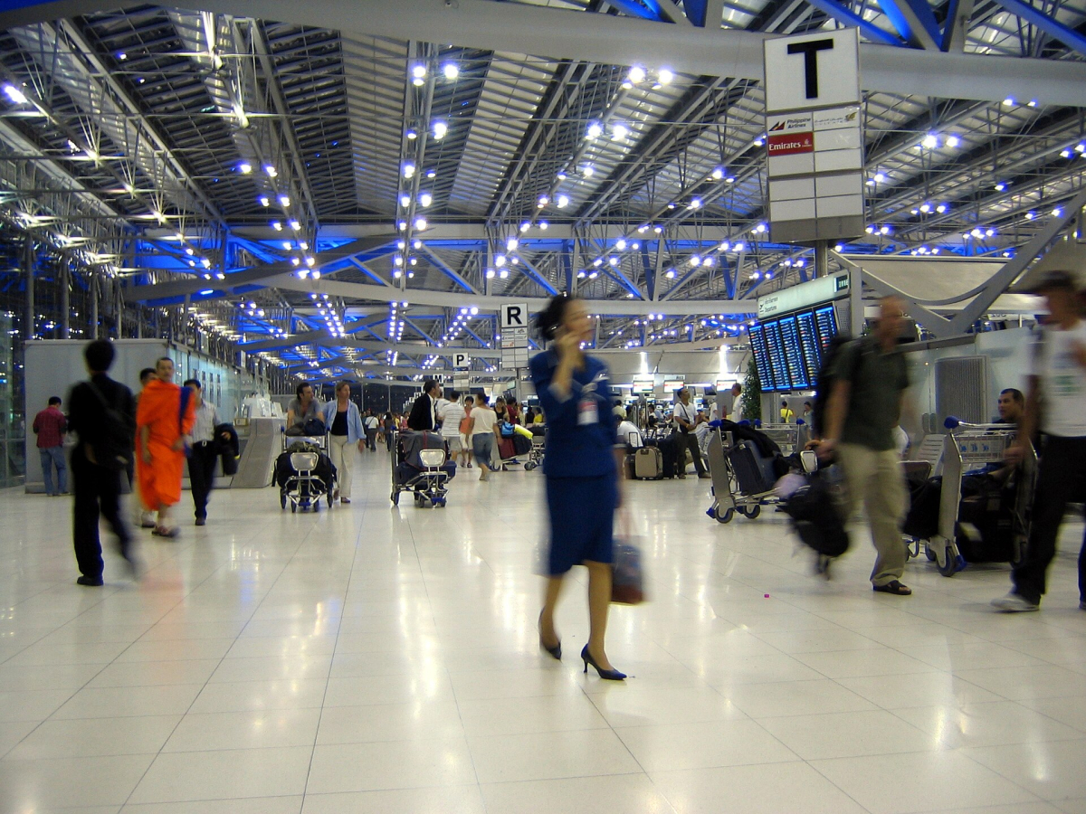 The departures hall at Suvarnabhumi Airport.