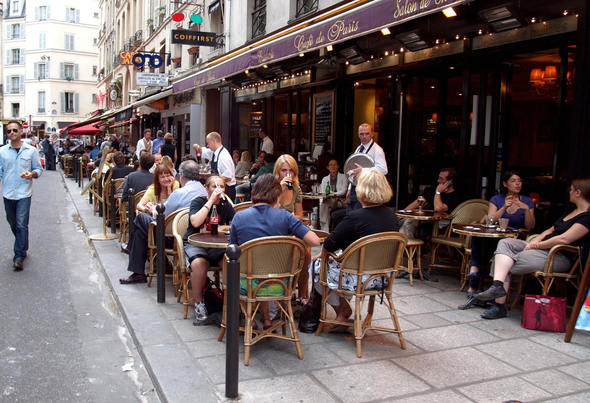 A café terrace on Rue de Buci.