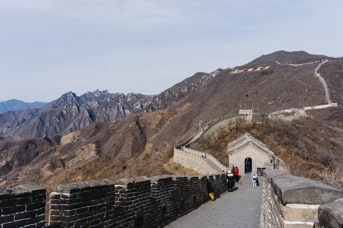 Visitors following a restored Great Wall section near Beijing Visitors following a restored Great Wall section near Beijing
