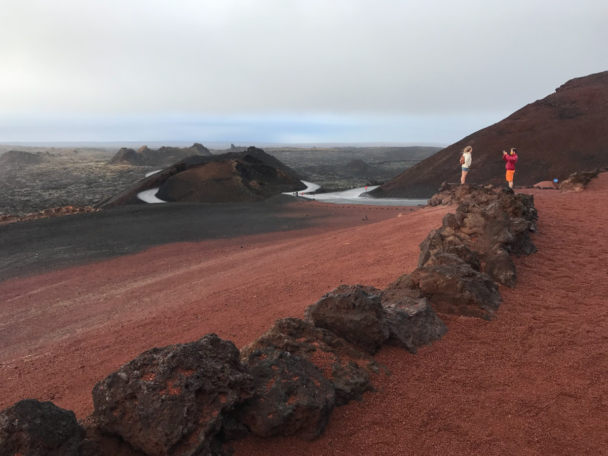 Lava landscape of Timanfaya National Park in Lanzarote