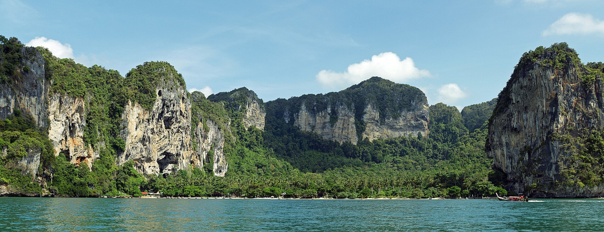 Ton Sai beach in the Krabi limestone coast landscape. Ton Sai beach in the Krabi limestone coast landscape.