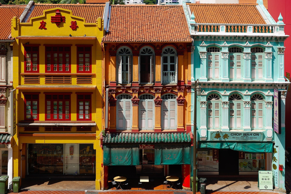 Shophouses along Upper Cross Street, Chinatown, Singapore