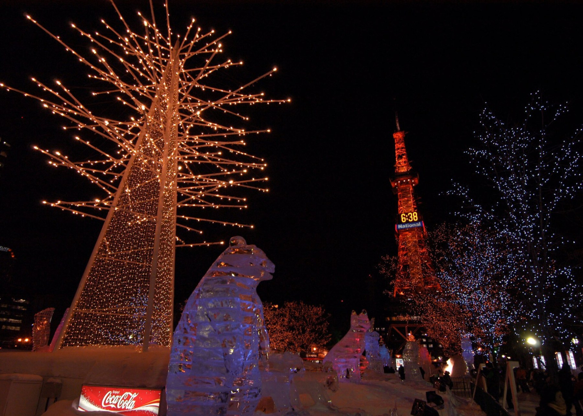 Snow and ice festival scenery in Sapporo Snow and ice festival scenery in Sapporo