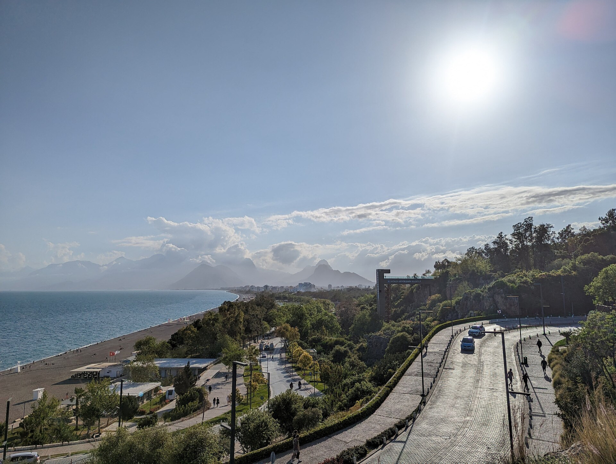 Konyaaltı Beach and the Beydağları Mountains in Antalya Konyaaltı Beach and the Beydağları Mountains in Antalya