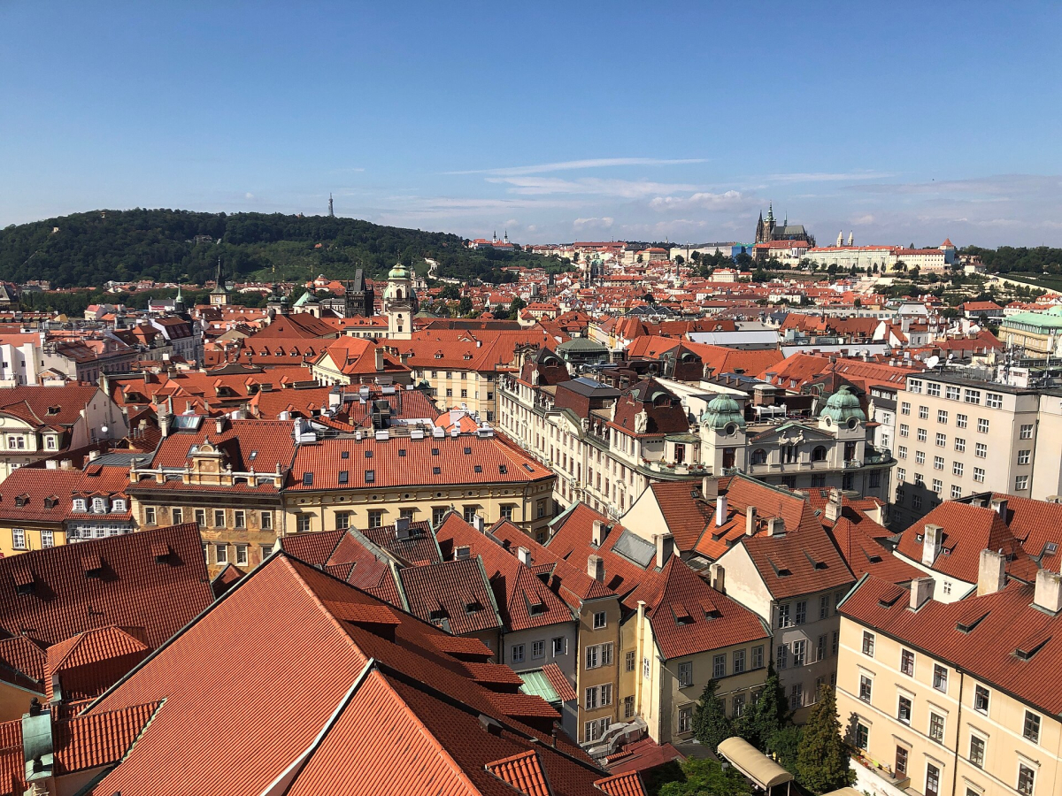 The rooftops and skyline of Staré Město in Prague The rooftops and skyline of Staré Město in Prague