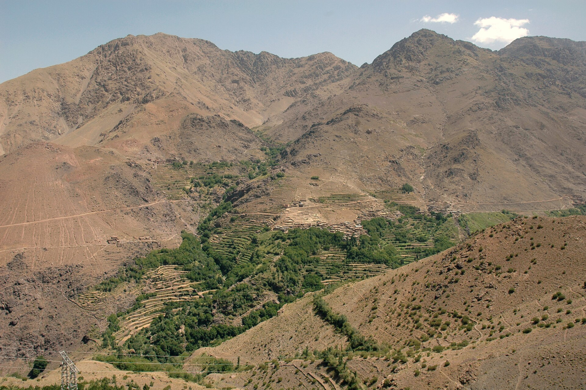 The village of Tamguist and surrounding High Atlas valley, photographed in 2008