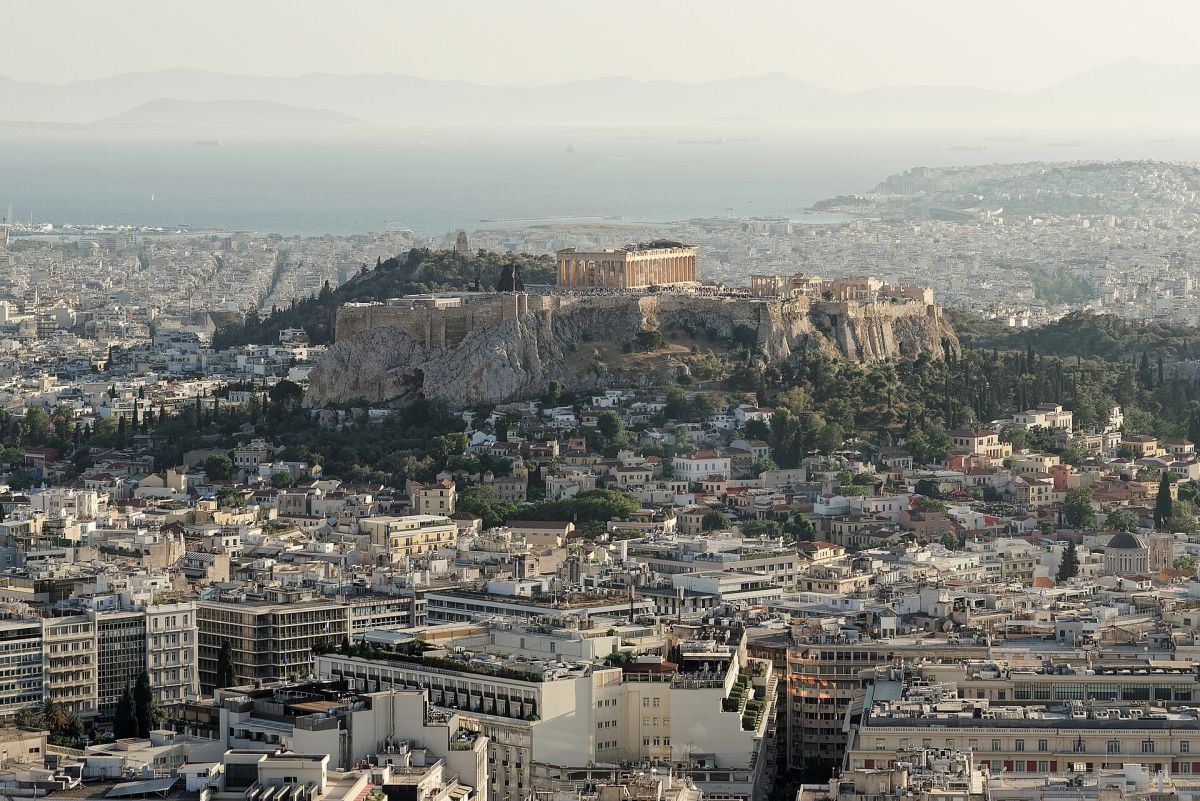 The Acropolis and city viewed from Lycabettus. The Acropolis and city viewed from Lycabettus.