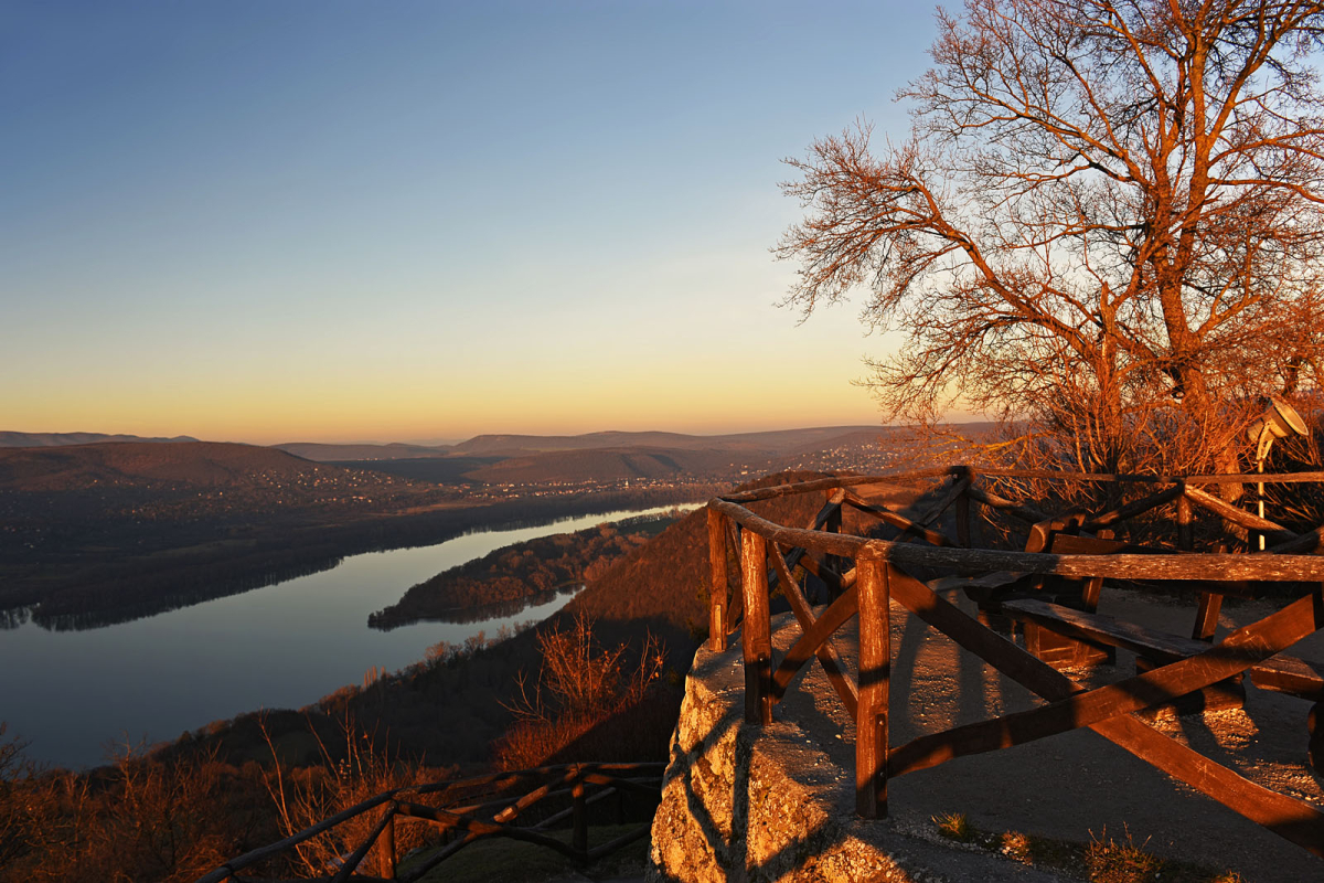 Visegrád Castle and the surrounding Danube Bend landscape Visegrád Castle and the surrounding Danube Bend landscape