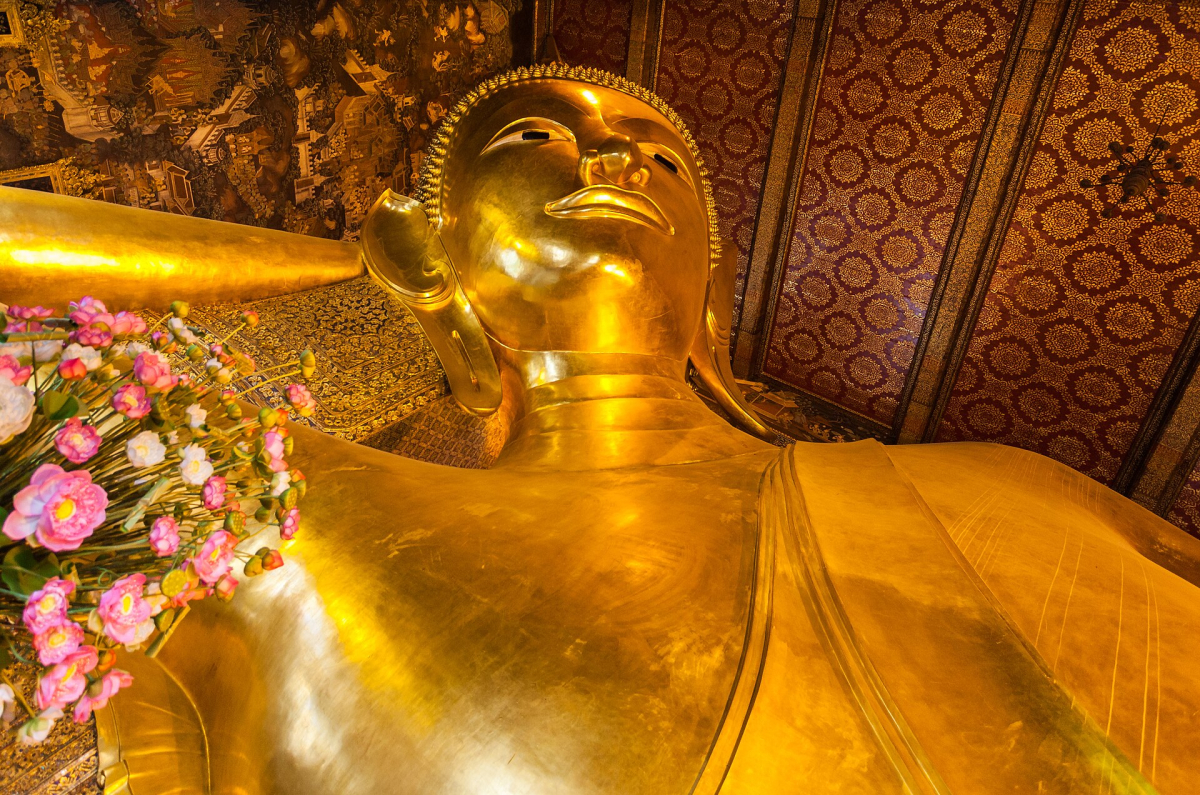 The Reclining Buddha at Wat Pho in Bangkok. The Reclining Buddha at Wat Pho in Bangkok.