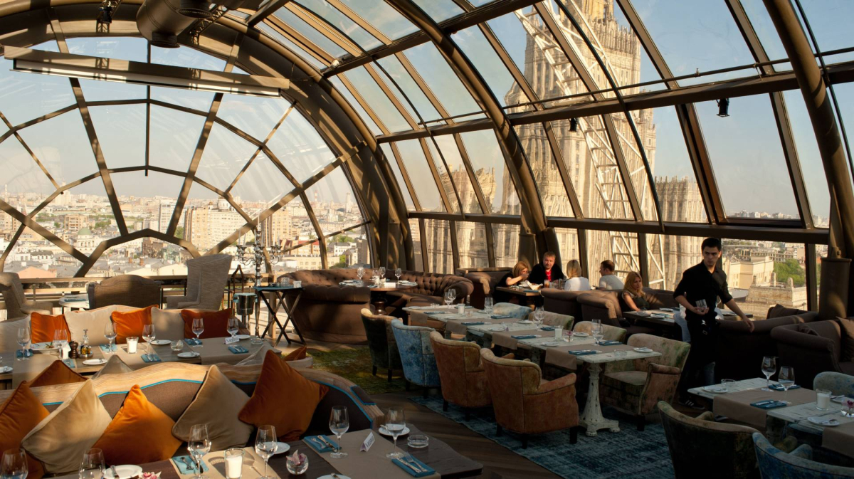 View from White Rabbit Restaurant Moscow with modern plating