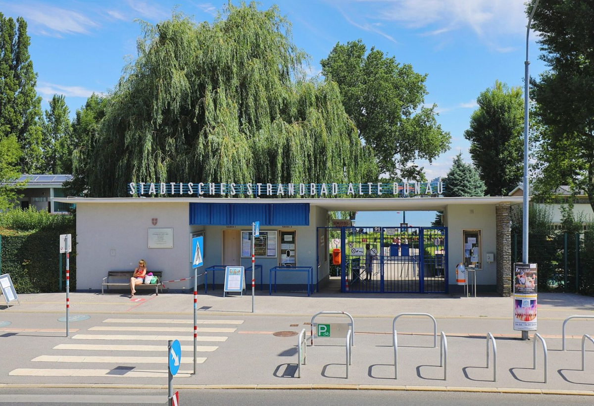 The entrance to Strandbad Alte Donau in Vienna