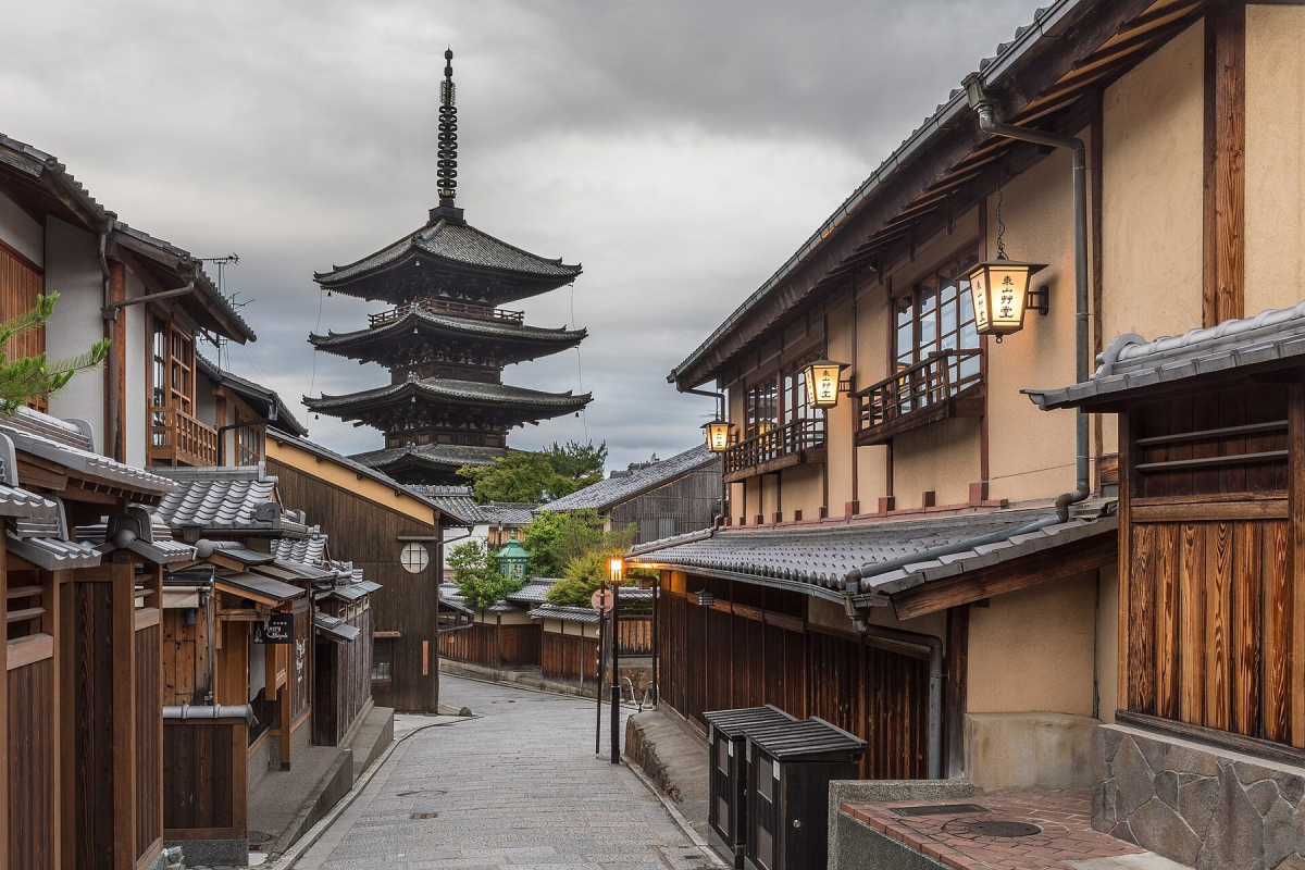 A historic Kyoto street and traditional buildings