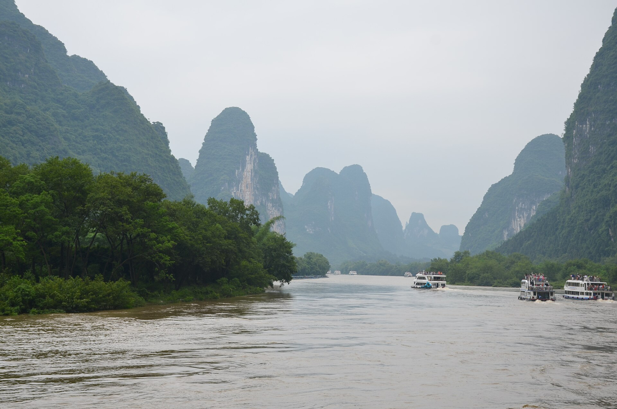 Karst hills above the Li River in Guangxi Karst hills above the Li River in Guangxi
