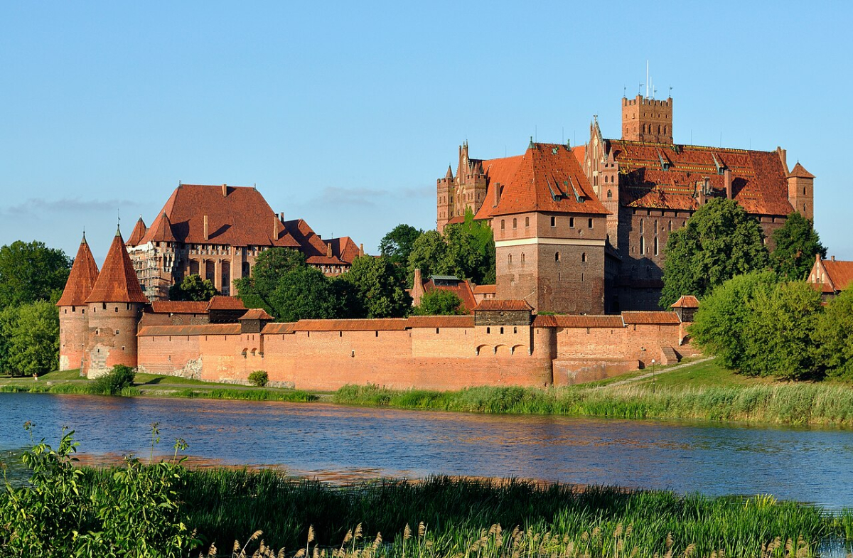 Malbork Castle beside the water