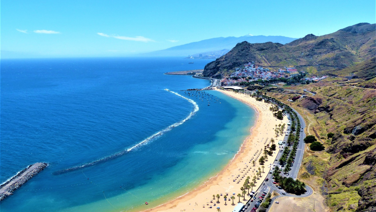 Aerial view of Canary Islands coastline