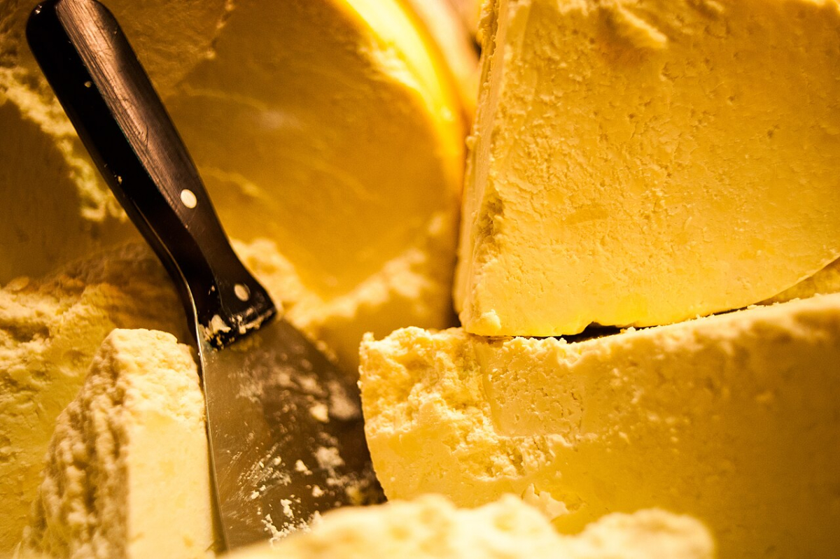 A close-up of Turkish cheese in Istanbul