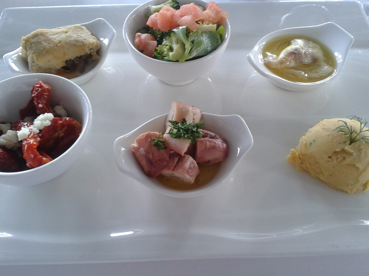 A plate of Turkish meze dishes served in Ankara
