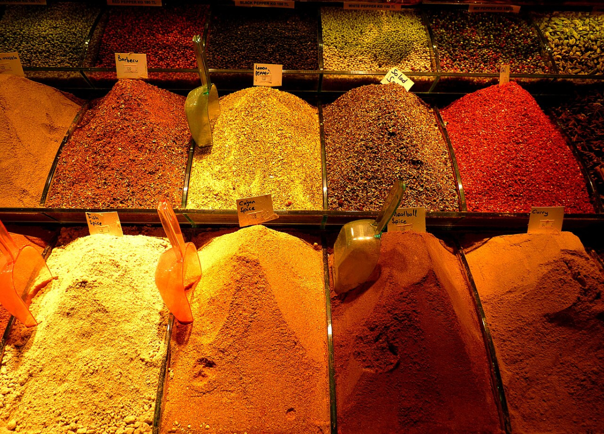 Spices on display at an Istanbul market