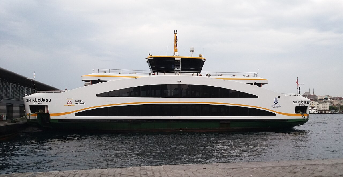 ŞH-Küçüksu passenger ferry moored at a pier in Istanbul