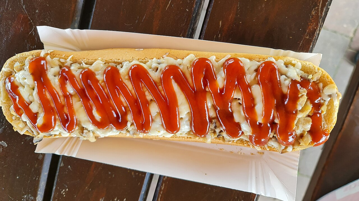 Polish zapiekanka in a food setting