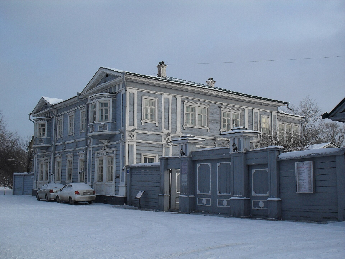 Volkonsky house museum in Irkutsk in winter Volkonsky house museum in Irkutsk in winter