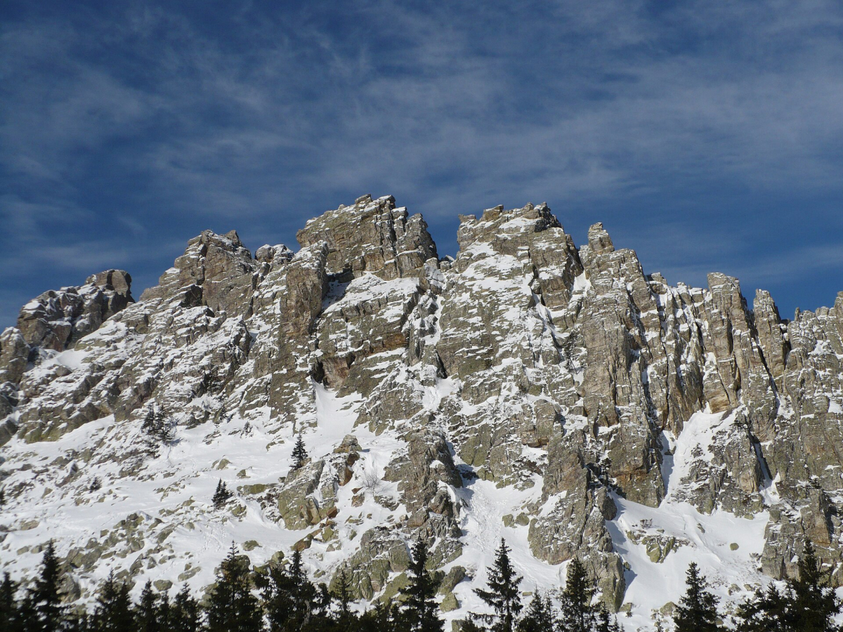 Snow-covered Otkliknoy Greben ridge in Taganay National Park Snow-covered Otkliknoy Greben ridge in Taganay National Park