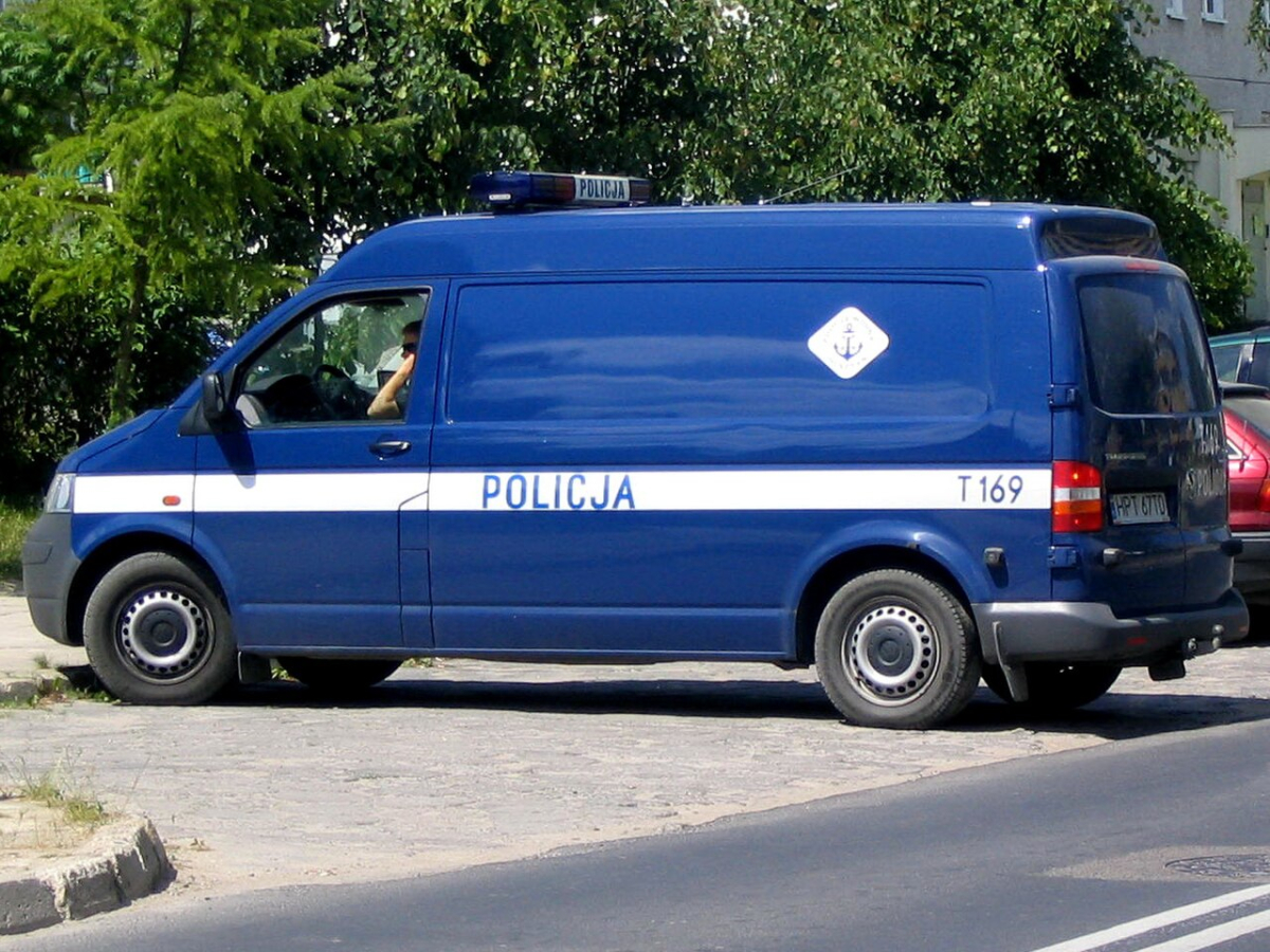Polish police van in Olsztyn in an archive photograph