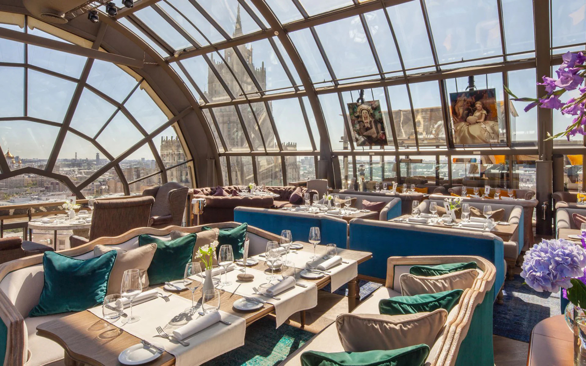 White Rabbit restaurant view over Moscow skyline
