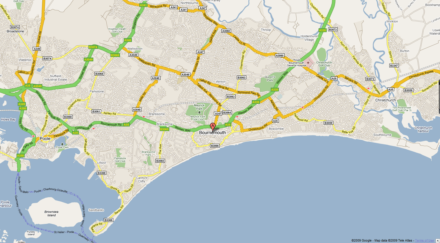 Map of Bournemouth