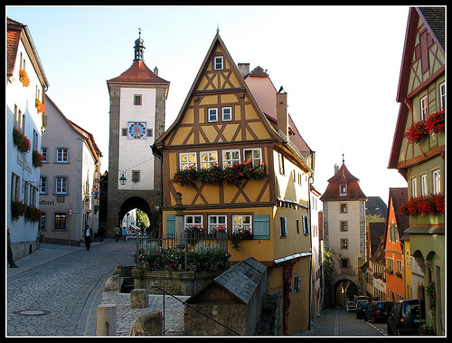 Rothenburg ob der Tauber in Bavaria, Germany — a perfectly preserved medieval town famous for its half-timbered houses and cobblestone streets along the Romantic Road