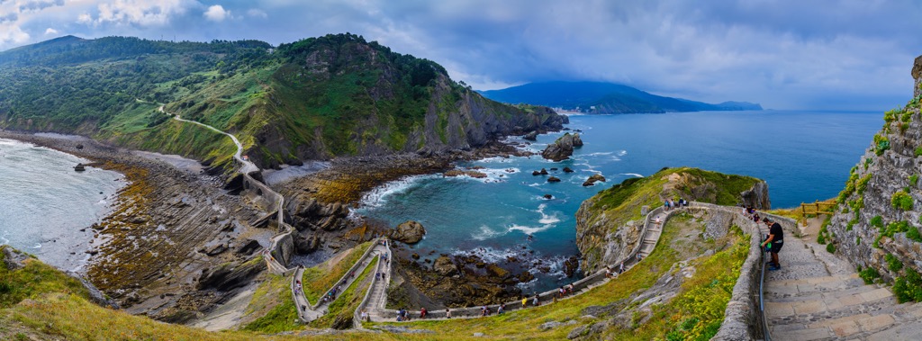 Coastal cliffs and inland mountains showing Spain's diverse geography