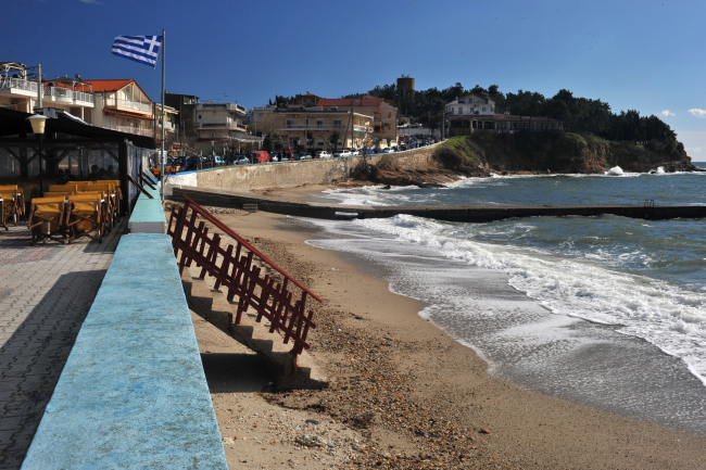 Fanari village waterfront and beach on the Thracian coast of Greece, photographed in 2010