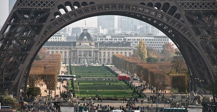 Champs du Mars With Part of Eiffel Tower