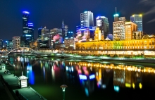 Melbourne, Australia At Night