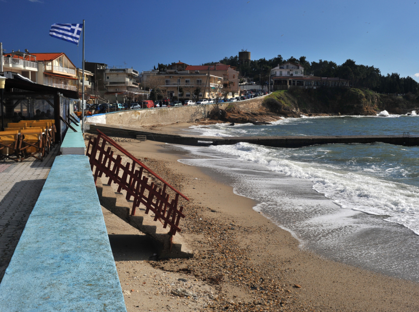Fanari village waterfront and beach on the Thracian coast of Greece, photographed in 2010